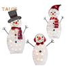 3 ks osvětlené vánoční dekorace sněhuláka Venkovní 2D rodinná sada sněhuláka Rozsvítí se Zimní ozdoba sněhuláka pro zahradní výzdobu trávníku