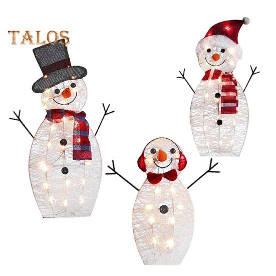 3 ks osvětlené vánoční dekorace sněhuláka Venkovní 2D rodinná sada sněhuláka Rozsvítí se Zimní ozdoba sněhuláka pro zahradní výzdobu trávníku