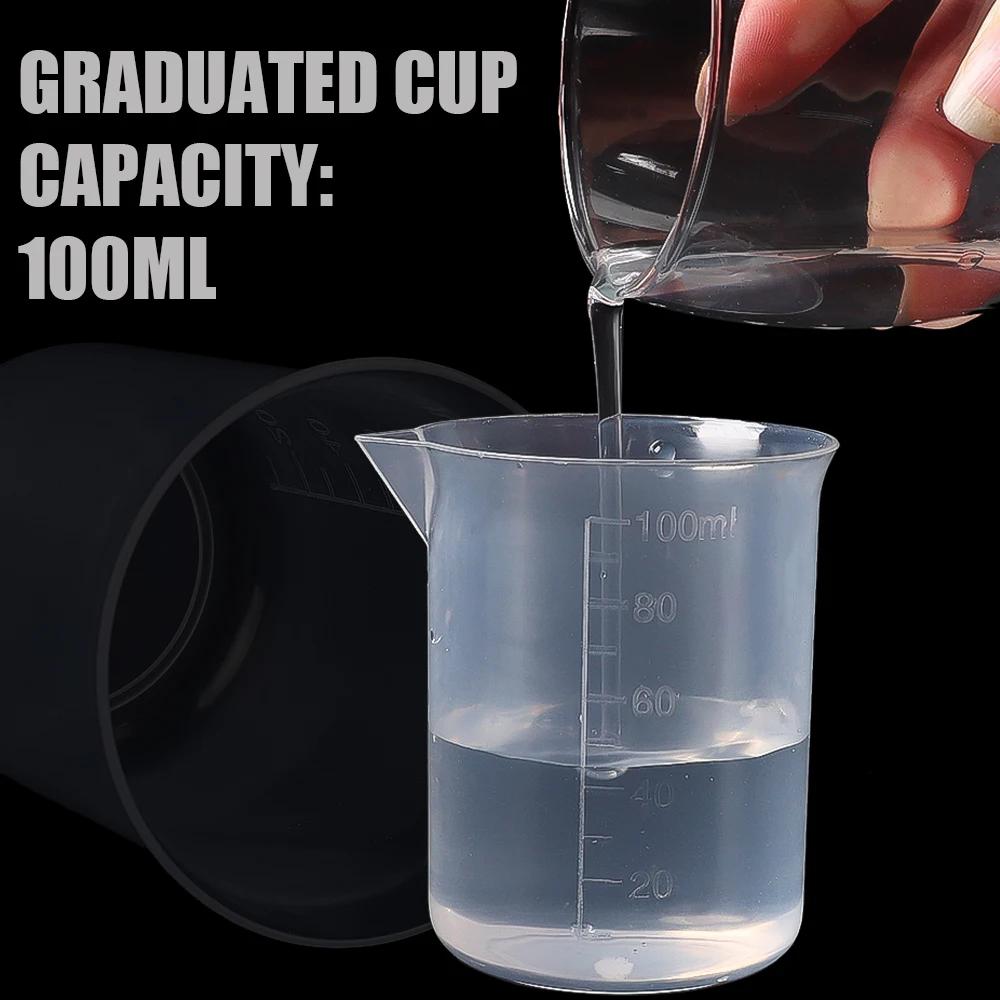 

100ml Measuring Cup Plastic Scales Beaker Lab Chemical Laboratory Measuring Jugs Liquid Container Mug Kitchen Baking Tools 1pc