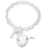 Hand Bracelet Silver Alloy Hand Bangle Heart-Shaped Pendant Chain Crystal Jewelry Decoration
