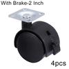 4Pcs Universal Silent Sliding Trolley Chair Wheel Furniture Casters Hardware