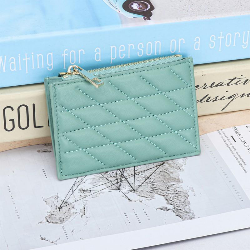 Leather Women's Mini Change Purse Multi-card ID Card Storage Bag Sheepskin Embroidery Driver's License Holder