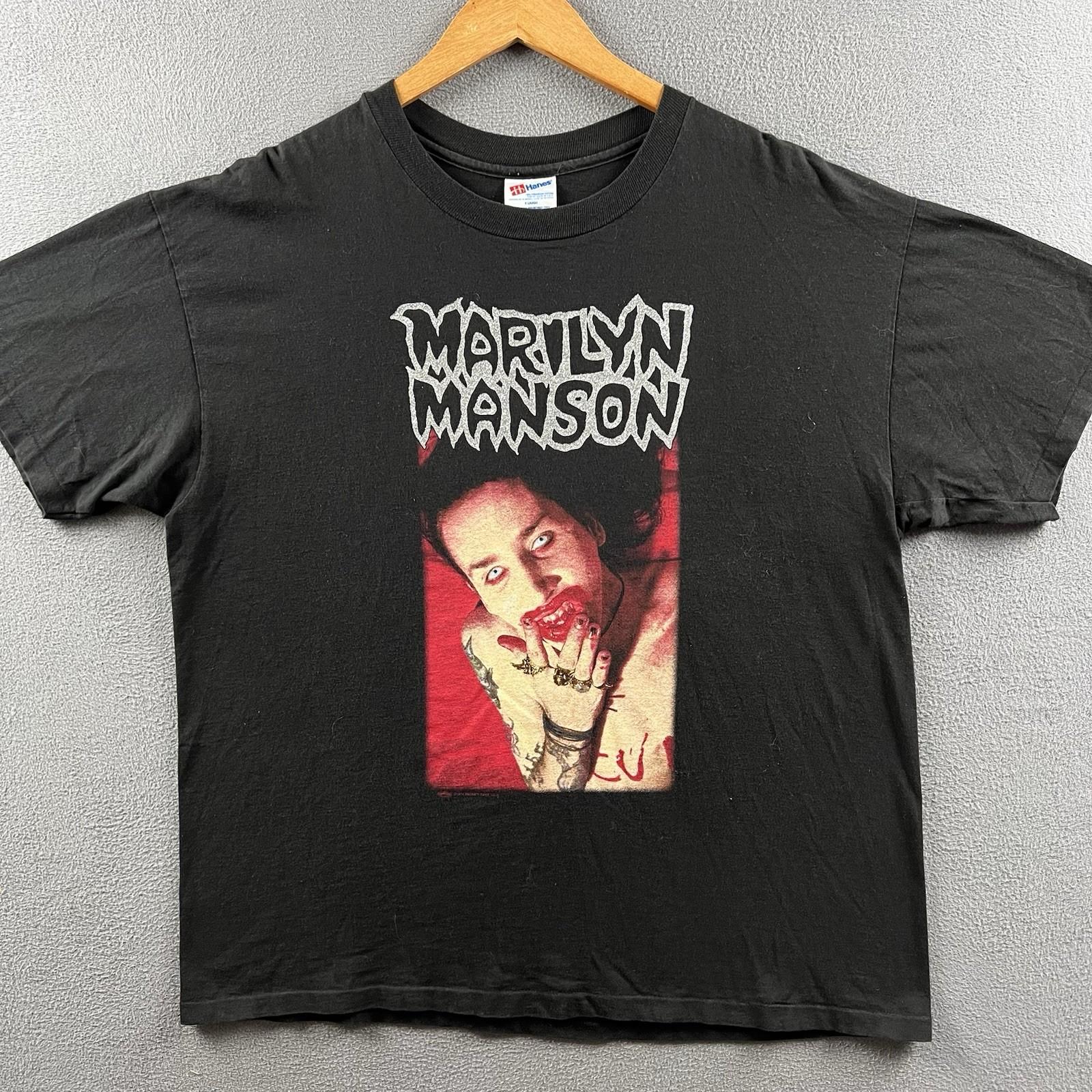 Vintage Marilyn Manson Shirt Mens XL Black I Am The God Of F** 90s Single Stitch Unisex T-Shirt XL