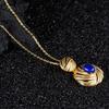 Collana da Donna in Argento S925 con Superficie a Uovo Colorata, Intarsiata con Lapislazzuli Naturale, Nicchia, Lusso Leggero, Pietra Preziosa Versatile