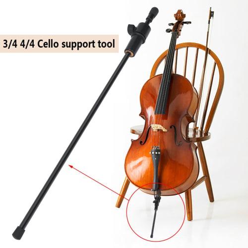 Dilwe Cello Tail Rod and Endpin Support, 3/4/4, Carbon Fiber, Extendable, Stable, and Resistant to Deformation, Black