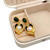 Europäische & Amerikanische Retro Herz Diamant Emaille Hofstil Ohrringe - Vintage Hoher Designanspruch