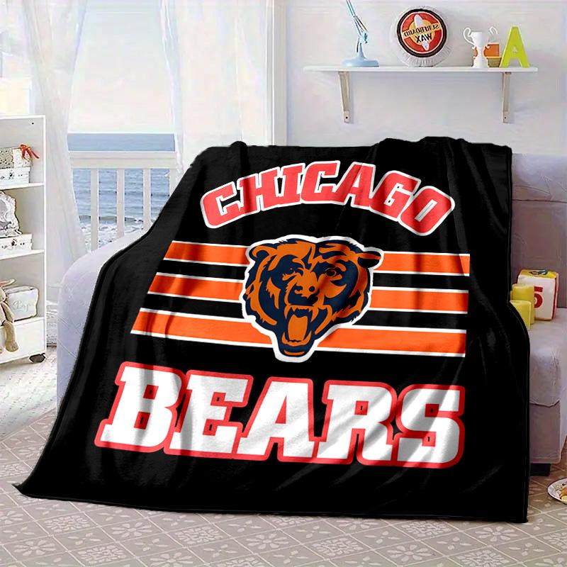Chicago Bears Portable Blanket/Soft Blanket Bedding Blanket Suitable for Travel Camping Living Rooms Offices Sofas Fan Gifts