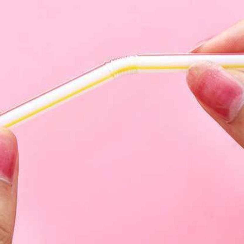 500Pcs Disposable Straws Individually Wrapped Single Stick Plastic Bubble Milk Tea Juice Coarse Bend Party Rainbow Straw