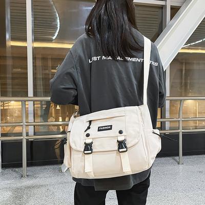 Women Japanese Style All-Match Messenger Bag Large Capacity Shoulder Canvas Bag Functional Tooling Student Mail Bags