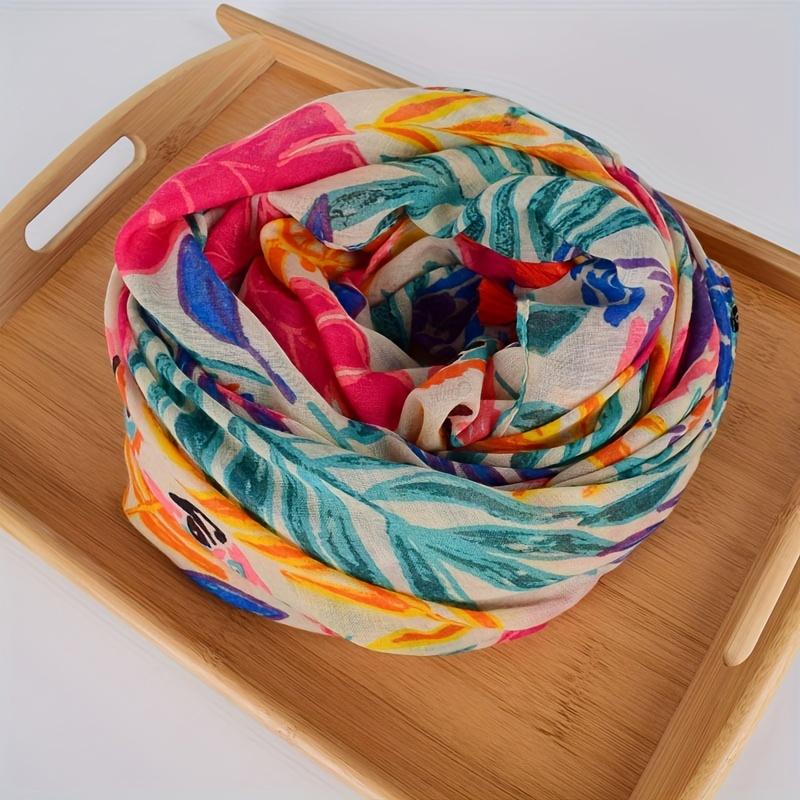 Designer Brand Women Scarf Bohemia Print Lady Shawls Cotton Feeling Soft Oversize Hijabs Neck Headband Tassel Foulard