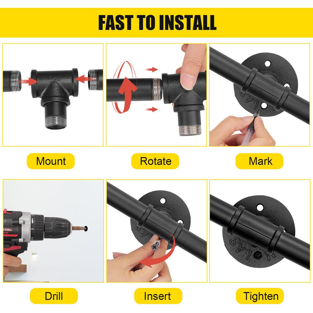 Stairs Steps Metal Handrails Non-Slip Easy Install Stairs Porch Deck Hand Rail Outdoor Indoor Stairs Porch Deck Hand Rail