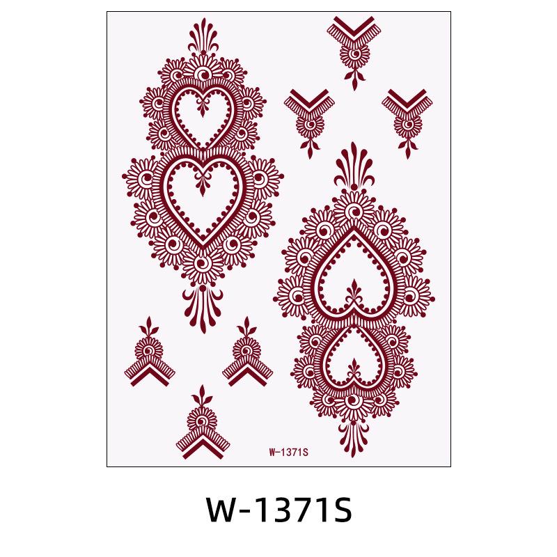 Zhengxiang 2025 Waterproof Brown Floral Lace Henna Tattoo Sticker