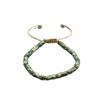 Bohemian Retro Green Agate Bamboo Bracelet - Adjustable and Woven Design