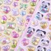 Cartoon 3D Relief Laser Stickers Fun Animals Rabbit Panda Stickers Children Diy Scrapbook Candy Drop Seal Stickers