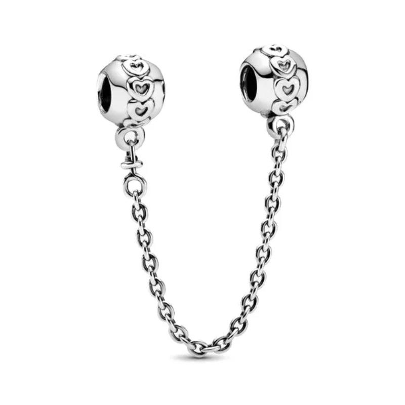 New 925 Silver Butterfly Stars & Moon Sunflower Safety Chains Spacer Beads Charms Fit Original Bracelets DIY Jewelry