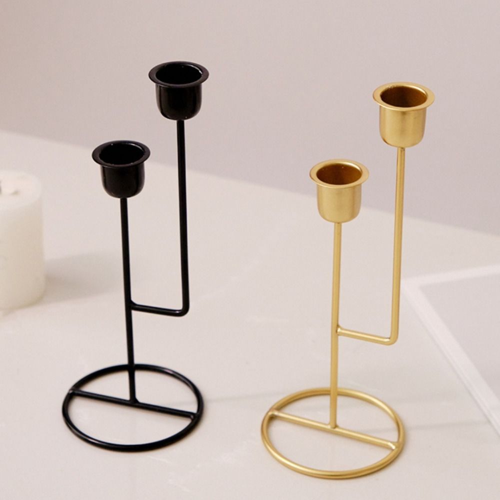 Festival Home Decor Candle Stick Holder Tray Iron Candlelight Dinner Props for Friends