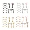 10Pcs 316L Stainless Steel Cubic Zirconia Heart Earrings Set for Daith Cartilage Conch Rook Eyebrow Piercing Jewelry