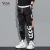 Autumn Men's Trendy American High Street Overalls with Bright Line Letter Print