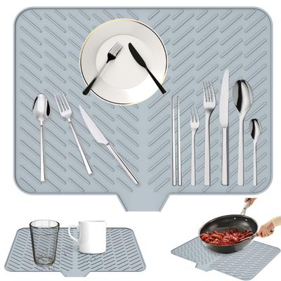 Silicone Drain Pad Drying Mat Pot Dish Drain Mat For Kitchen Tableware Non-slip Mats Anti-scald Coaster Kitchen Counter Utensils