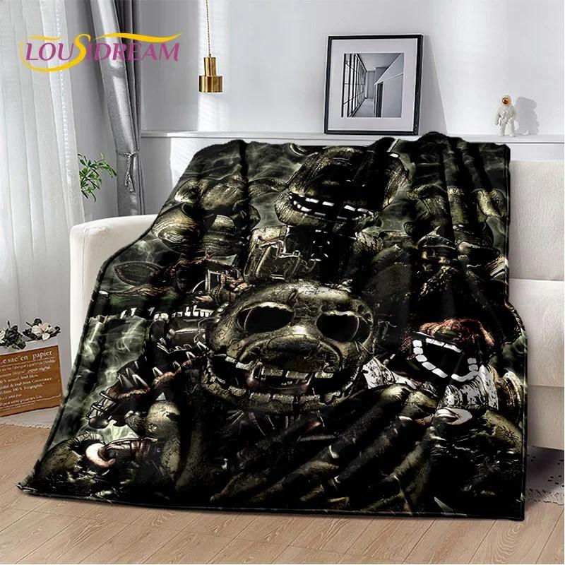 3D Horror Game F-FNAF Freddy Cartoon Soft Flannel Blanket for Bed Bedroom Sofa Picnic,Throw Blanket for Outdoor Leisure Nap Gift