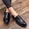 Large size spring and summer men's leather shoes British trend one-pedal loafers Korean version of business hairstylist shoes