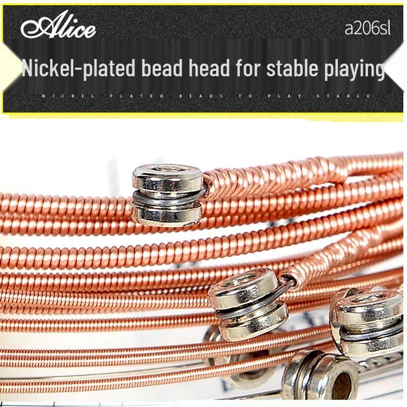 Alice A206SL Folk Acoustic Guitar Strings 123456 Full Set (011-052) for Beginners