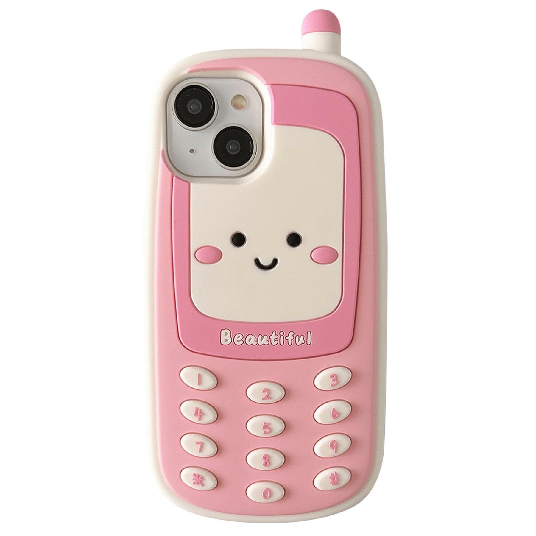 

For iPhone 15 Silicone Case Cute Smile Face Phone Style Shockproof Durable Phone Cover As Shown A