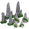 8 Piece Small Mountain Collection Artificial Crafted Summit Miniature For Desk Arrangements Creative Vistas