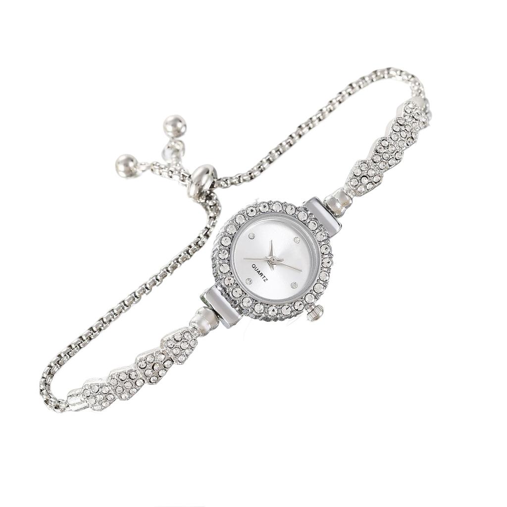 Women's Diamond Watches Bracelet Round Dial Chain Link Bracelet Analog Bangle Wrist Watch Eting and Dating Office