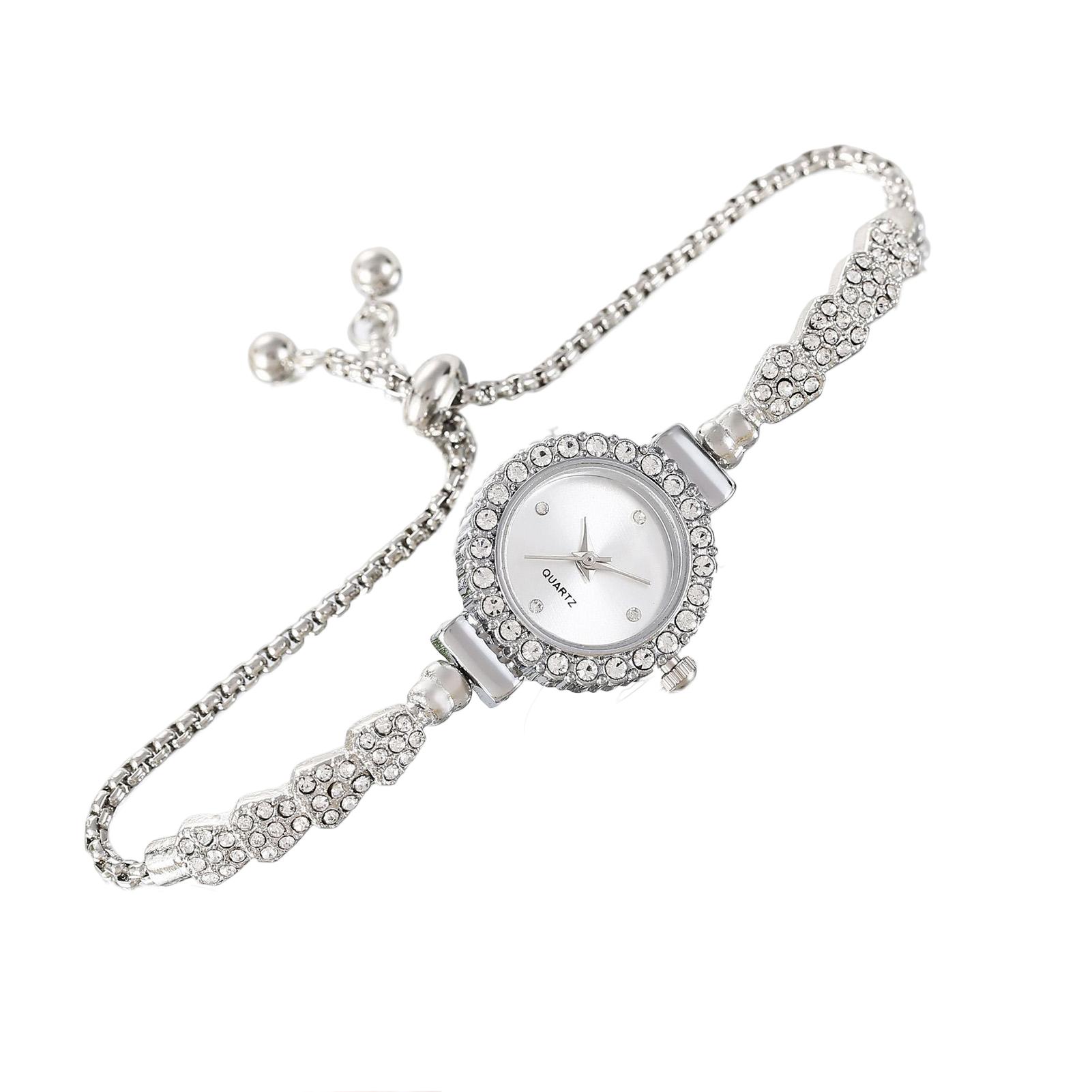 Women s Diamond Watches Bracelet Round Dial Chain Link Bracelet Analog Bangle Wrist Watch eting and Dating Office