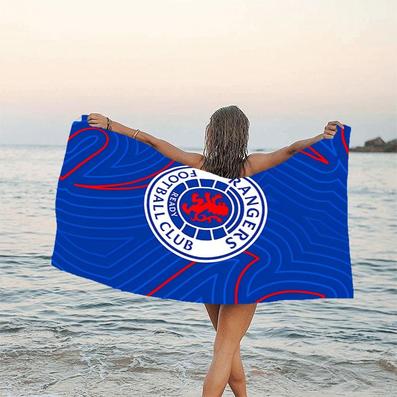 1pc Glasgow Rangers Beach Towel, Beach and Seaside Swimming Pool Equipment, Fashion Pattern, Rectangular, Travel Essentials