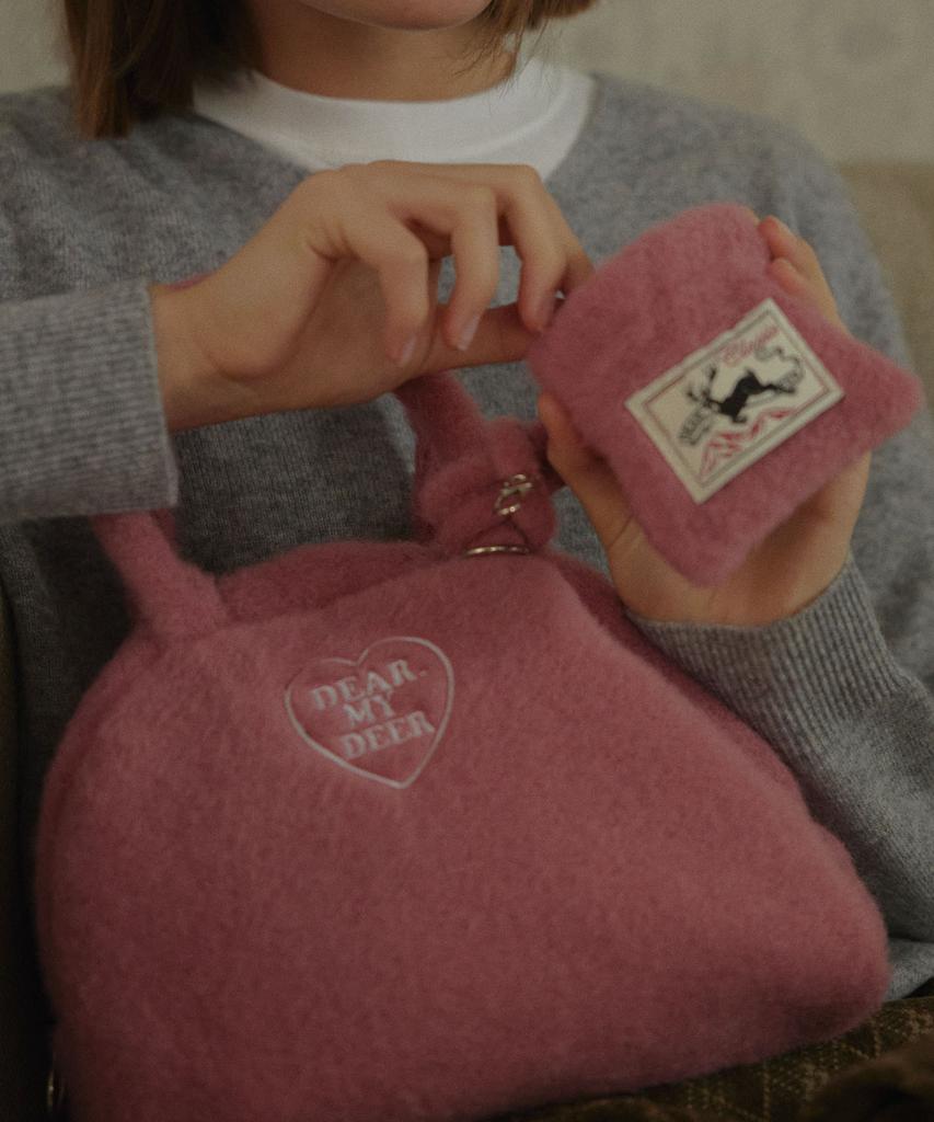 Dearmydeer Logo Soft Fur Bag (Pink)