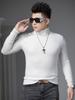European Style Trendy Turtleneck Sweater for Men, Autumn and Winter Solid Color Knitwear, Warm Inner Layer, 2025 New Long-Sleeve Base Shirt
