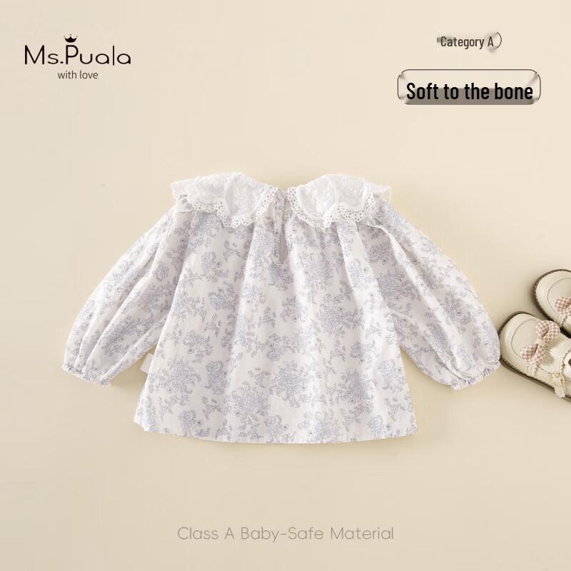 MS.PUALA Infant Girl's Floral Long Sleeve Shirt