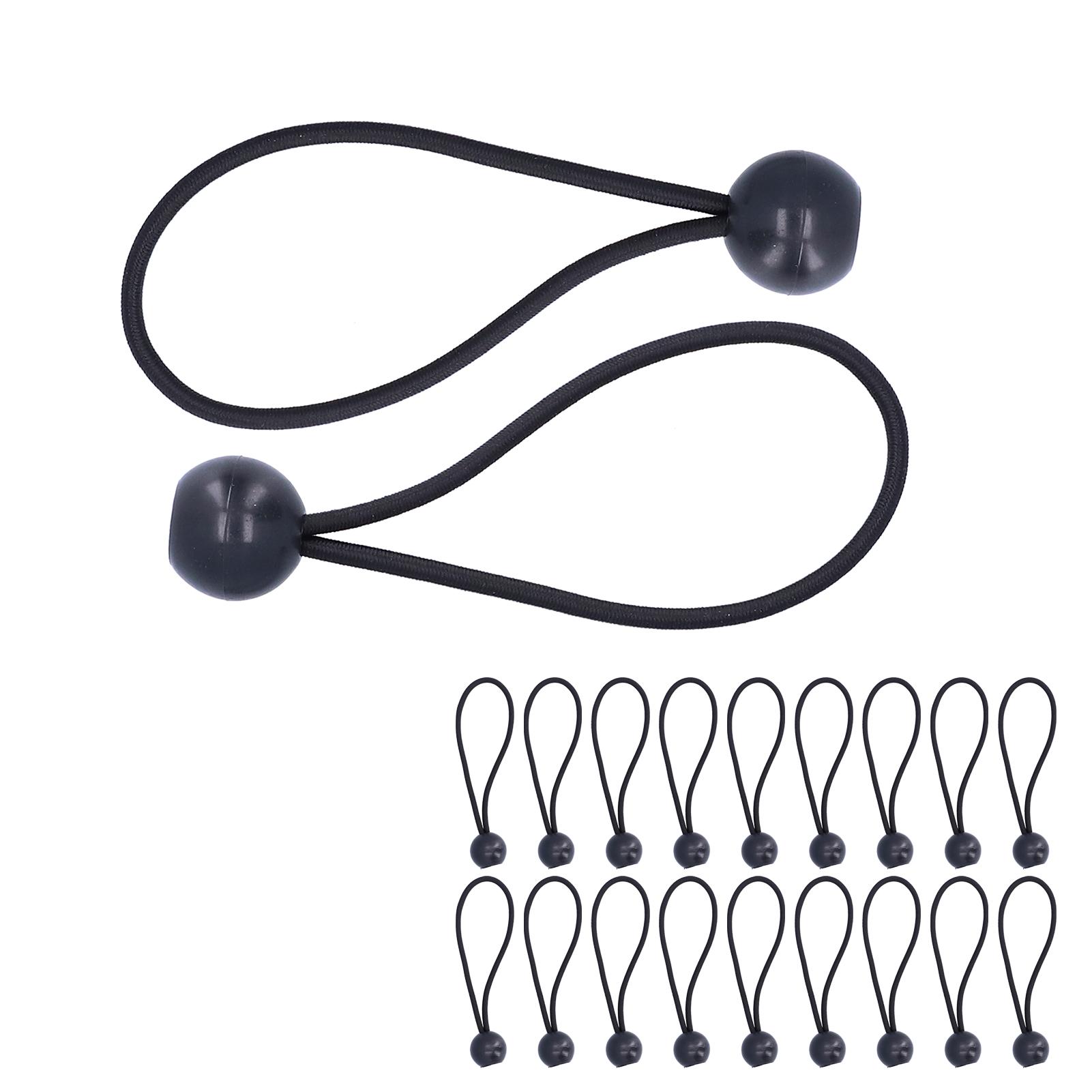 

20 шт. Эластичные шариковые банджи-шнуры Сверхпрочная эластичная веревка с шариковыми фиксаторами для навесов, брезентов