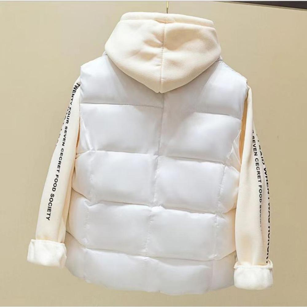 Down Cotton Vest Women's Autumn New Casual Bread Cotton Jacket for Wearing Outside Jacket with Vest Cotton and Camisole
