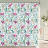 Nordic Style Flower Leaf Plant Printed Fabric Shower Curtains Floral Bath Screen Waterproof Products Bathroom Decor With Hooks