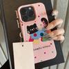 Custodia per telefono gatto nero carino per custodia iPhone 16 Pro Max iPhone 13 11 15 12 14 Pro Max Plus in silicone antiurto opaca in pelle
