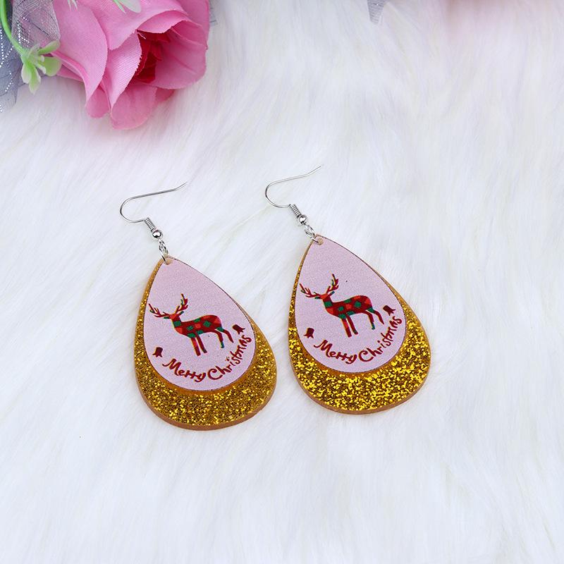 Snowman & Reindeer Christmas Teardrop Earrings