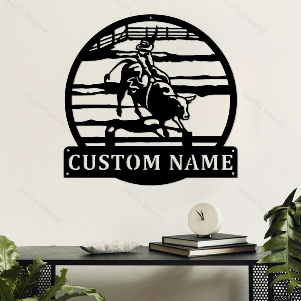 Customizable Metal Sign Riding Silhouette Fairy Tale Home Garden Decor