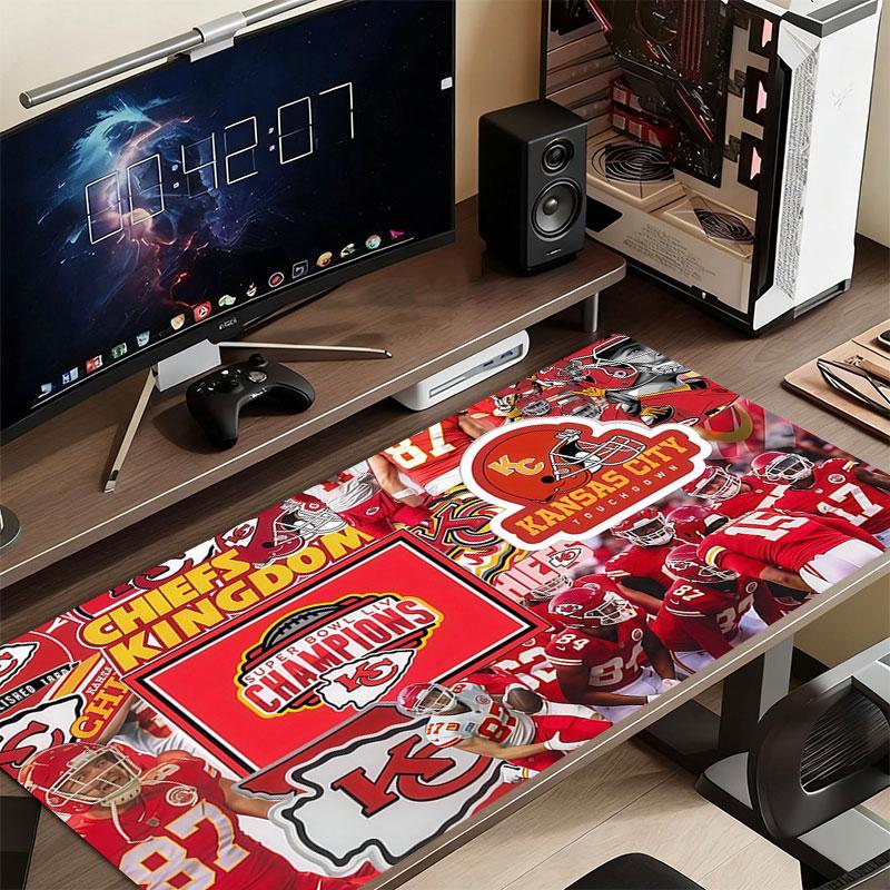 Chiefs Kingdom Mouse Pad, Large Gaming Desk Mat, Non-slip XXL Mousepad for Laptop & Tablet, Mini PC Playmat with Stitched Edges