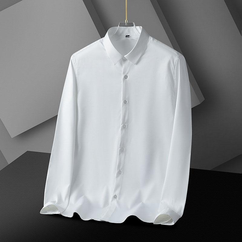 Hedvábná trička Stretch Cardigan Top s dlouhým rukávem Jednobarevné Pánské Košile Knoflík Péřové košile Běžné Muži Oblečení