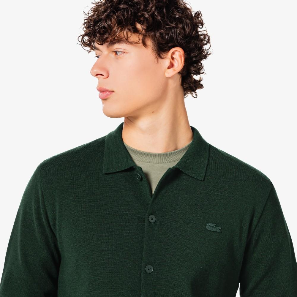 [lacoste] Men's Button Collar Cardigan AH092E-55NL7A