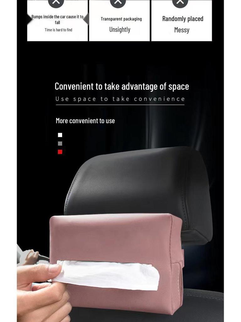 Volvo Leather Car Tissue Box & Seat Back Bag