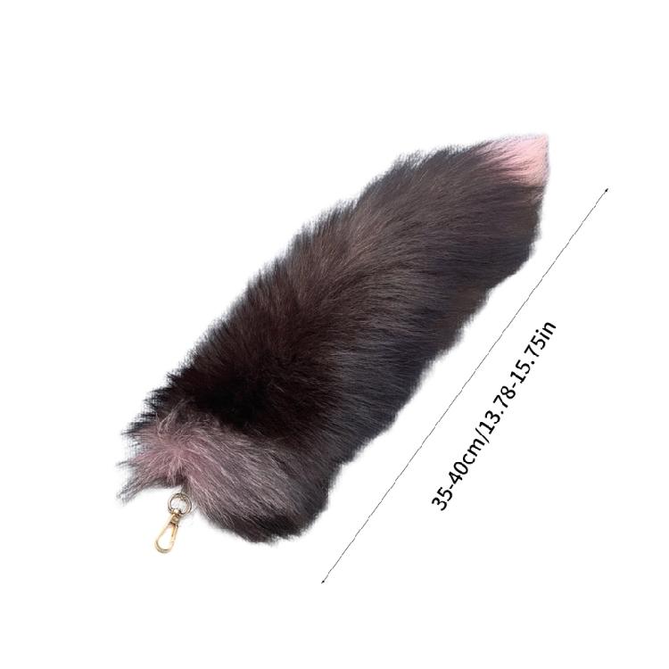 Gradient Foxes Furs Tail Pendant Keychain Keys Holder for Purse Bag Decoration