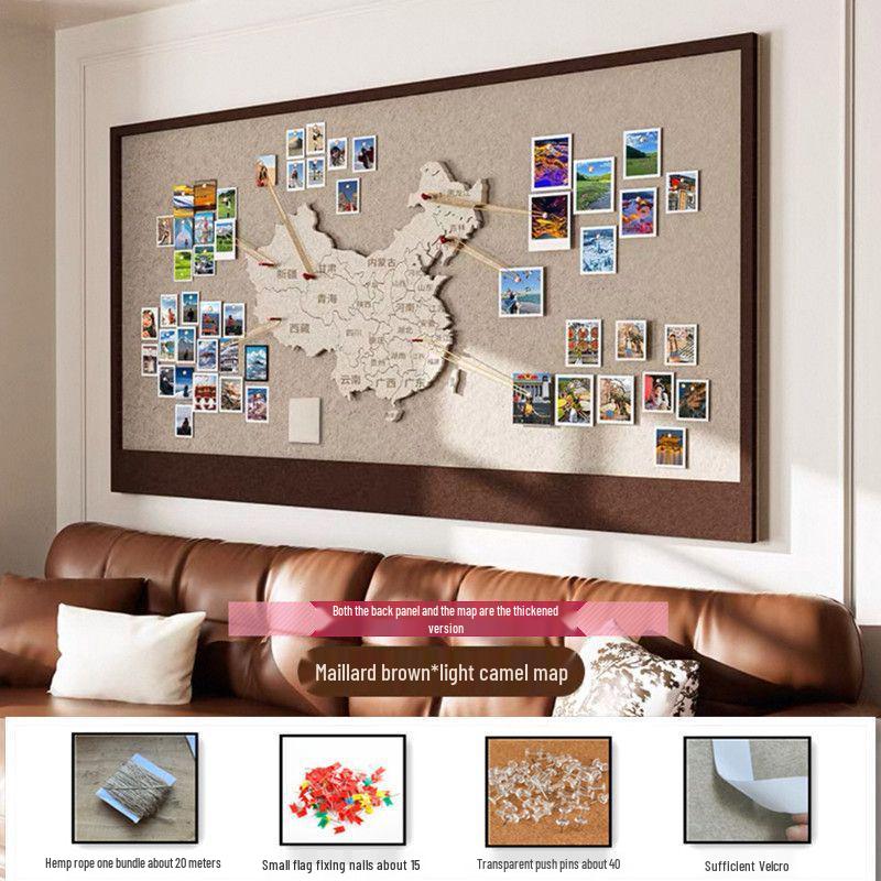 

Высококачественная фетровая карта Китая для украшения стены фотографиями из путешествий и отметки посещенных мест 60cm x 120cm / Map 45cm x 47cm