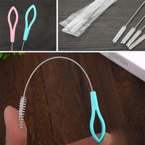 DFsucces Straw Brush, Cleaning Brush, Stainless Steel Tube Brush, Long Type, Ultra-Fine Nylon, Baby Bottle Brush, Crevice Brush, Flexible, Reusable (P