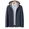 Mulberry Silk Jacket Men's Autumn Middle-aged Business Casual Double-sided Top Dad Wear Removable Hat Men's Jacket