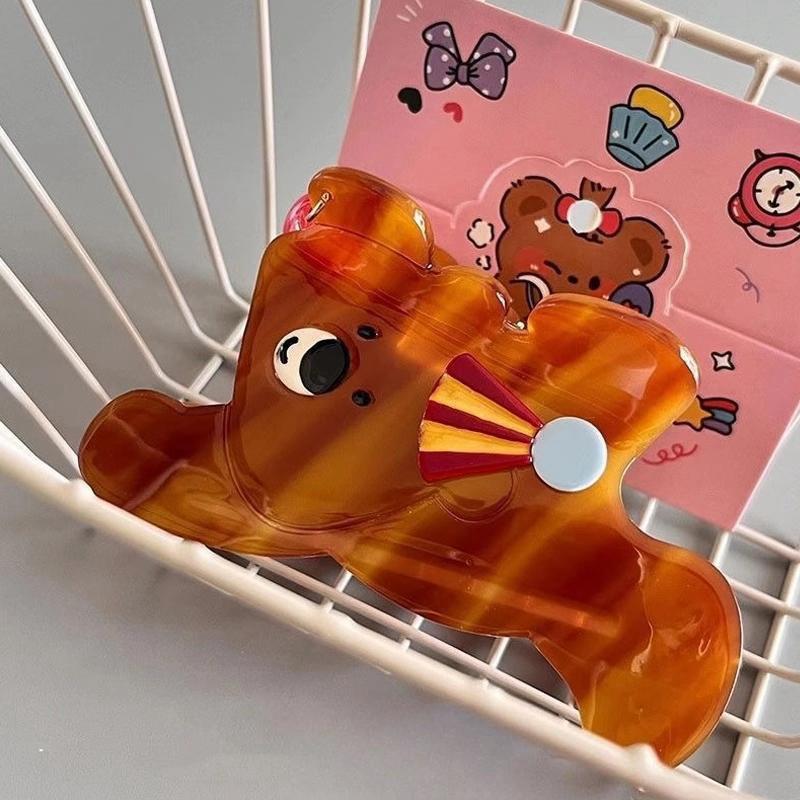 1pc Circus Teddy Bear Scratch Clip, Back of the Head Hair Bun, Shark Clip, New Cute Animal Hair Clip, Vinegar Hair Clip
