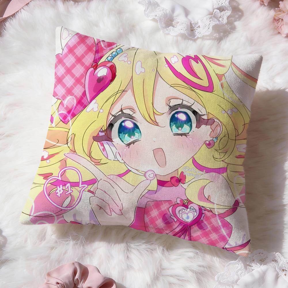 y-You and Idol Pretty Cure Cushion Cover Premium Comfort Reversible Pillow Cove -Two in One Design for Any Room & Car Interior